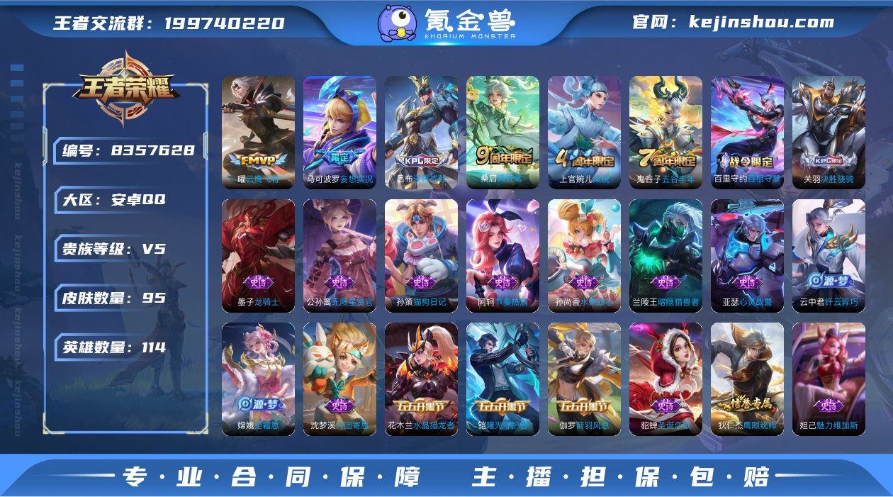 V5 4传说 114英雄 95皮肤 可修改...