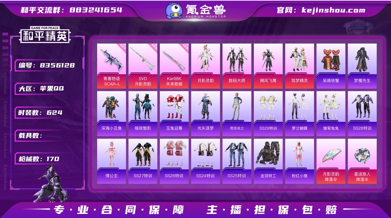 4粉装 3特效枪 13印记 可二次 可修改...