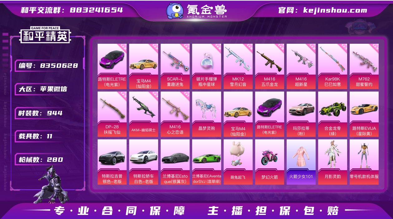 实名: 可修改 时装数: 944 载具数:...