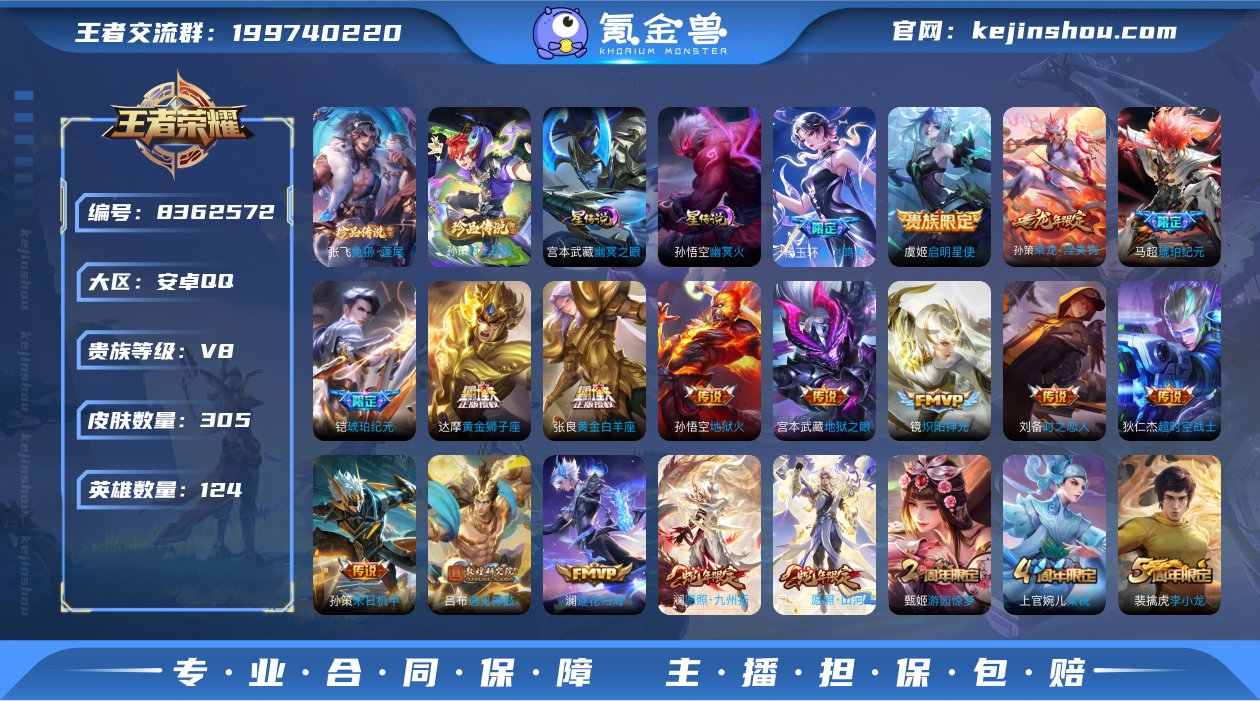 实名: 可修改 贵族等级: V8 英雄数:...