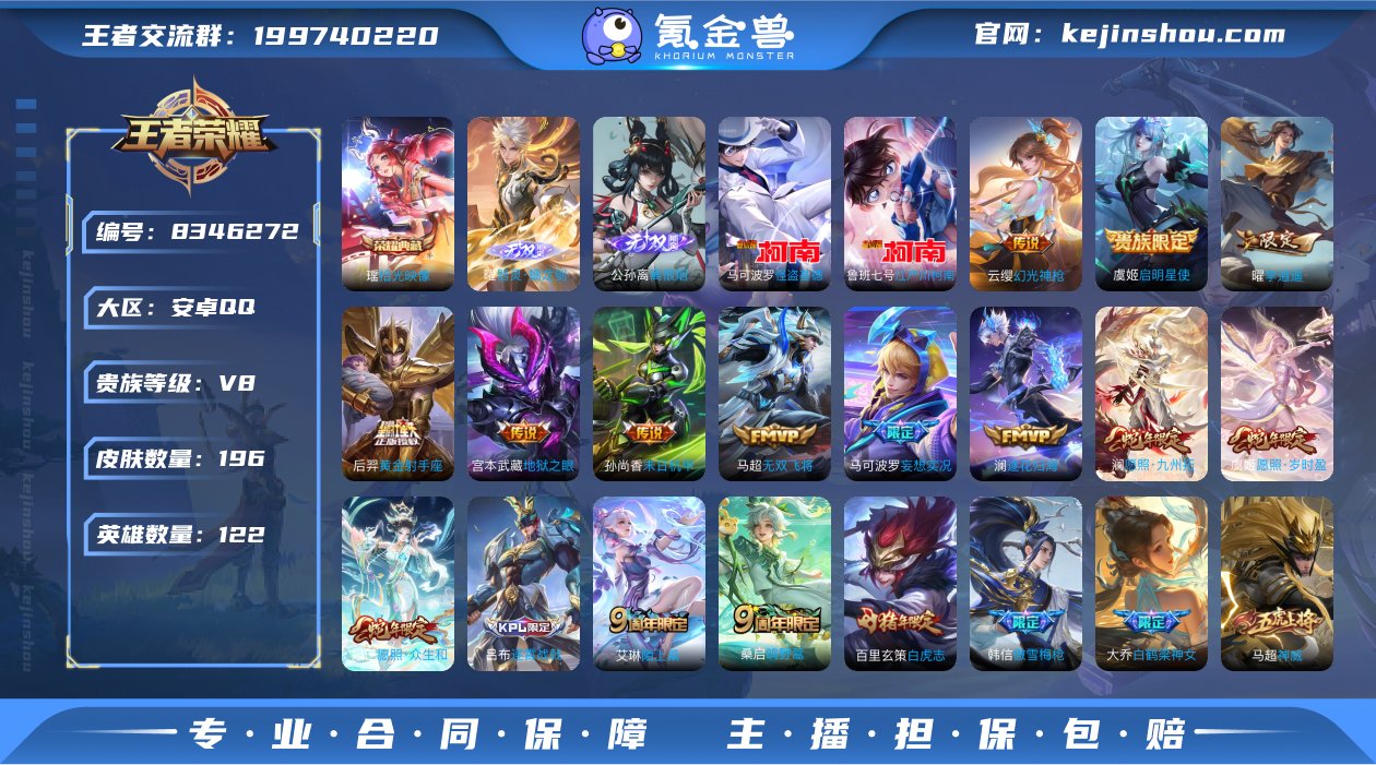 实名: 可修改 贵族等级: V8 英雄数:...
