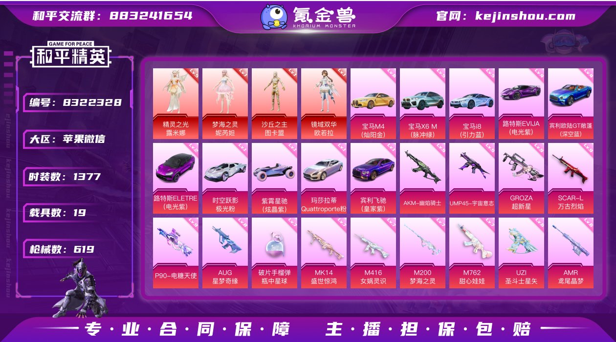 实名: 可修改 时装数: 1377 载具数...