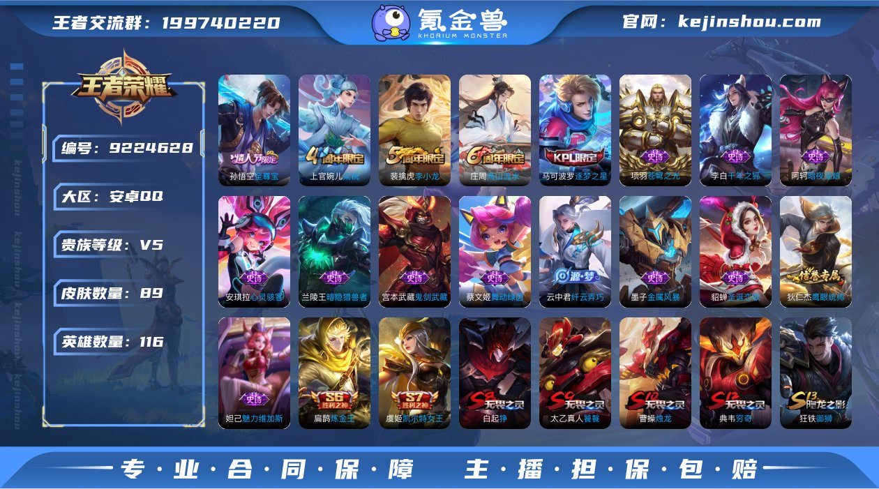 实名: 不可修改 贵族等级: V5 英雄数...