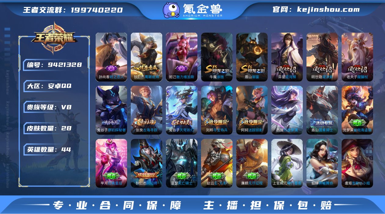 贵族V8 史诗皮肤4 皮肤数量28 皮肤价...