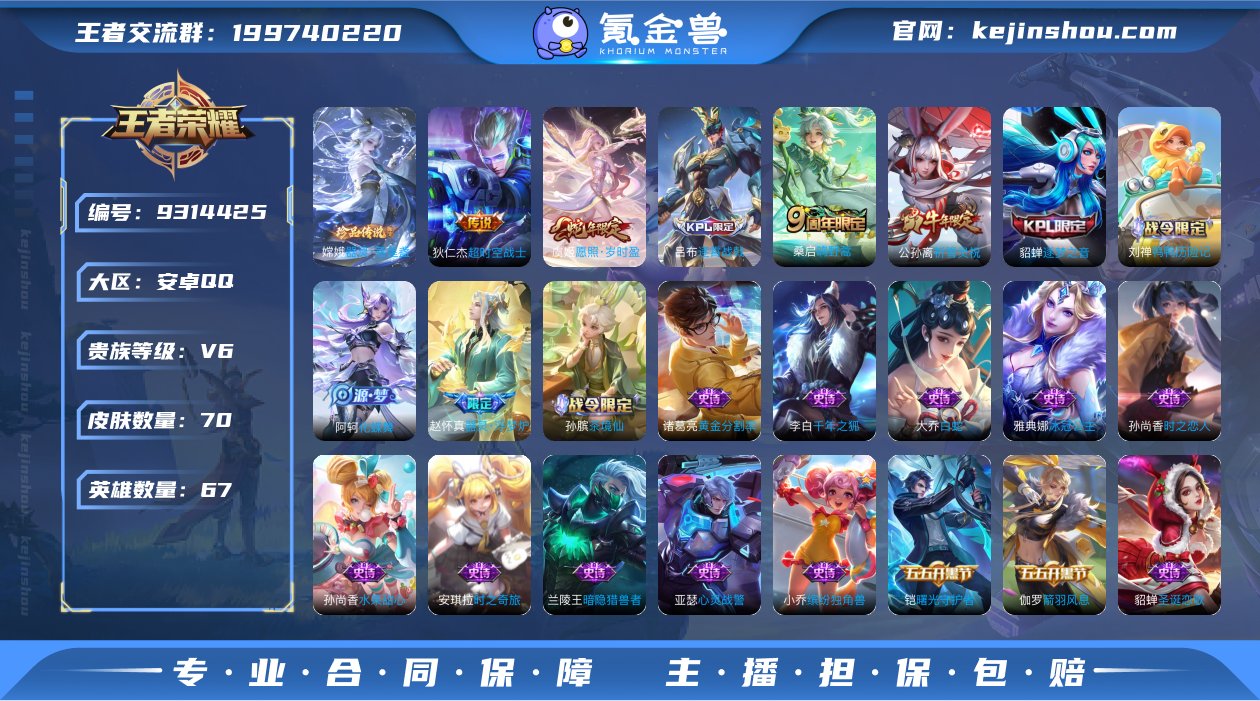 实名: 可修改 贵族等级: V6 英雄数:...