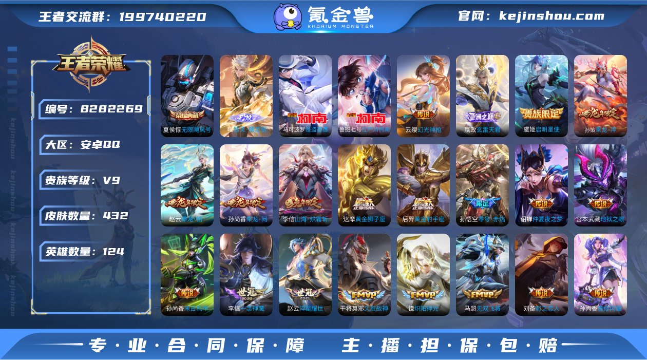 【WZ3548】贵族9/皮肤432/典藏1...
