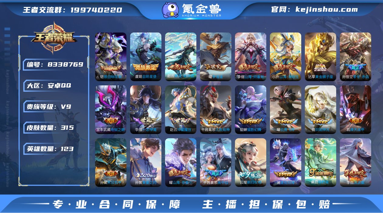 实名: 可修改 贵族等级: V9 英雄数:...