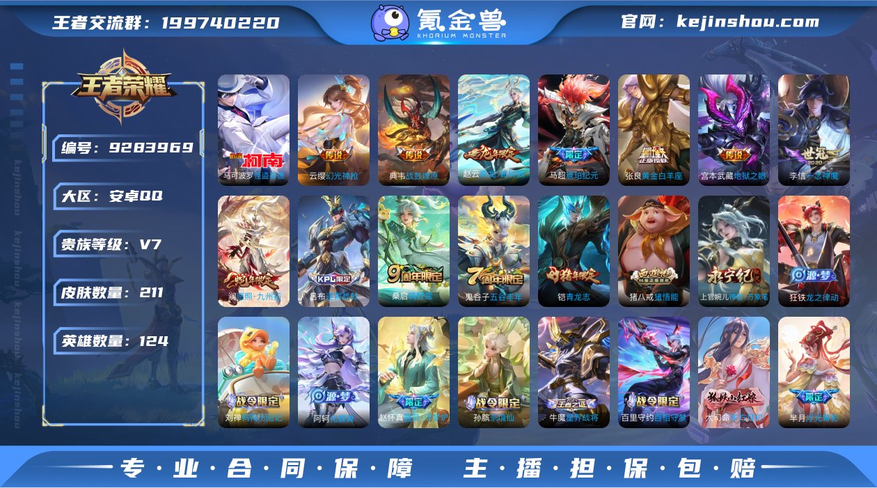 【WZZ3203】贵族7/皮肤211/传说...