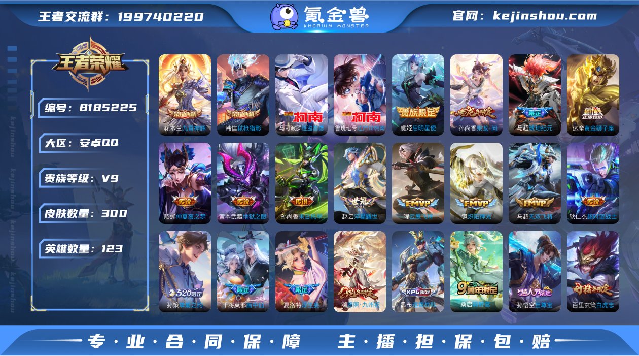 实名: 可修改 贵族等级: V9 英雄数:...