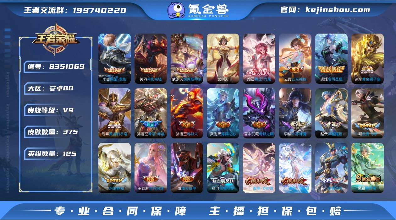 实名: 可修改 贵族等级: V9 英雄数:...