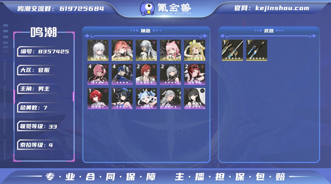 总黄数: 7 联觉等级: 33 拥有五星共...