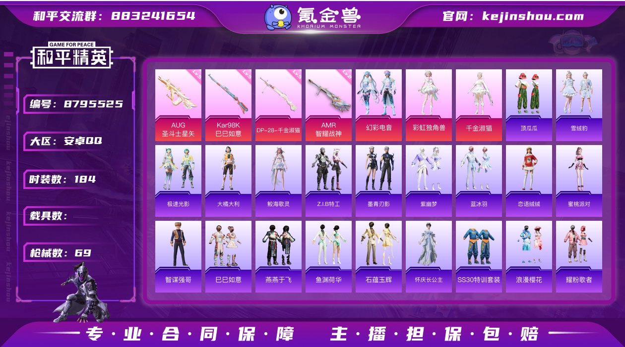 实名: 可修改 时装数: 184 枪械数:...