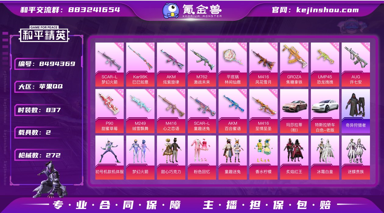 28粉装 16特效枪 2载具 11印记 可...