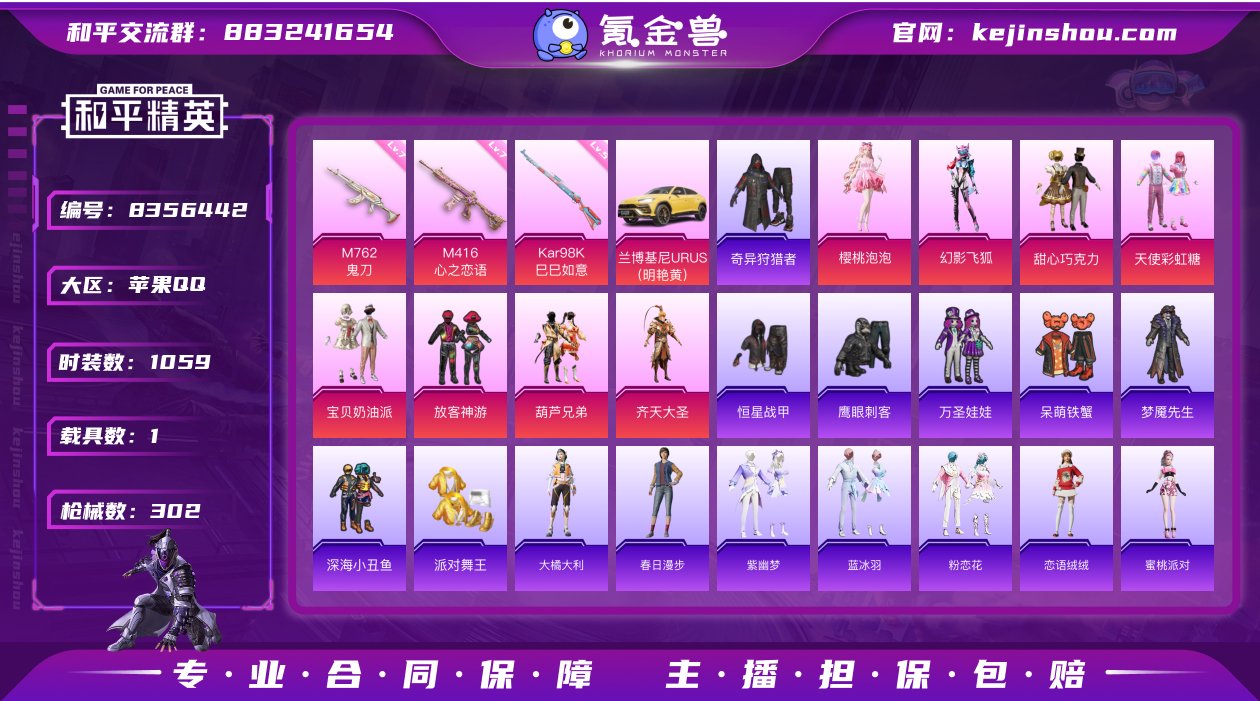 实名: 可修改 时装数: 1059 载具数...