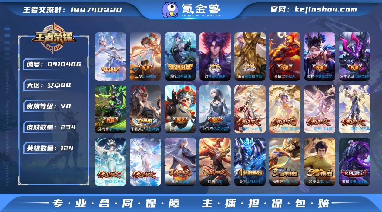 实名: 可修改 贵族等级: V8 英雄数:...