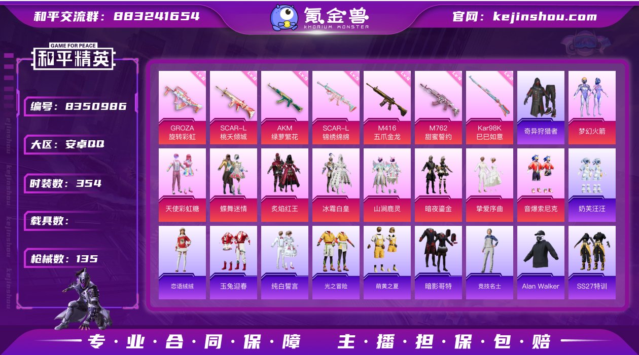 实名: 可修改 时装数: 354 枪械数:...
