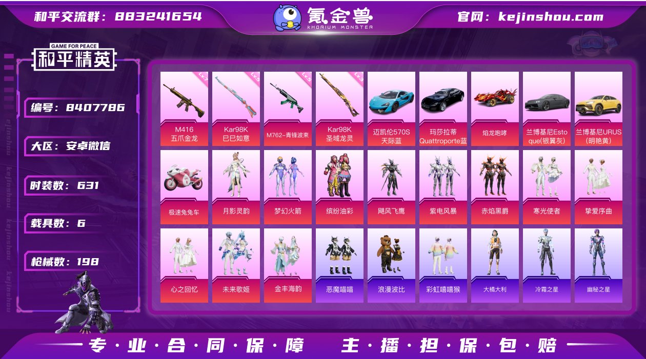 实名: 可修改 时装数: 631 载具数:...