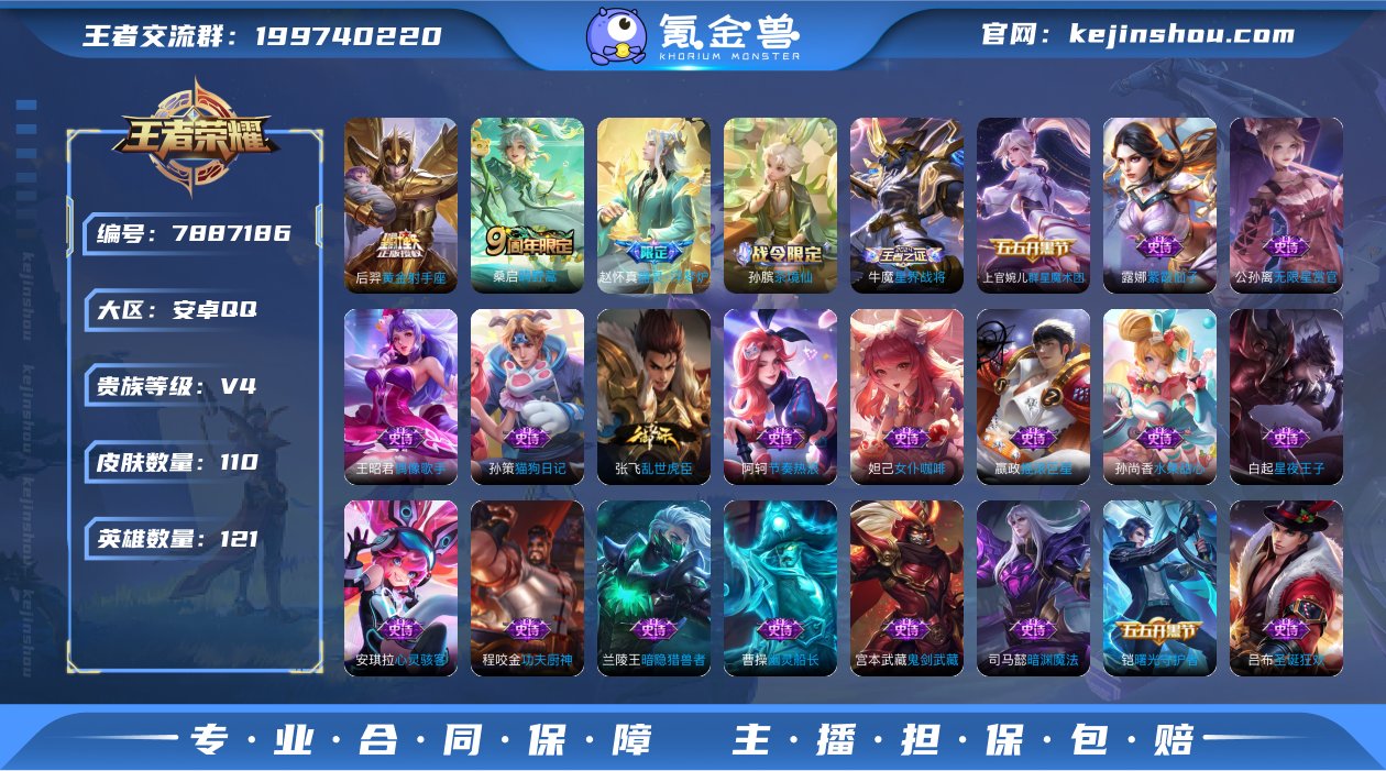 【wz5405】贵族4/皮肤110/传说2...