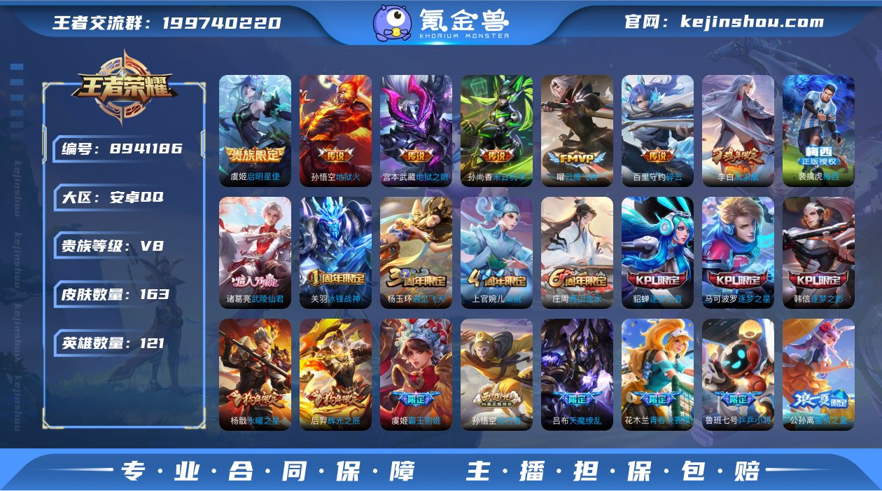 实名: 可修改 贵族等级: V8 英雄数:...