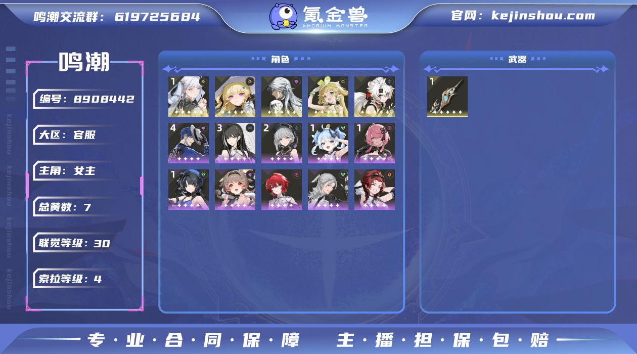 总黄数: 7 联觉等级: 30 拥有五星共...