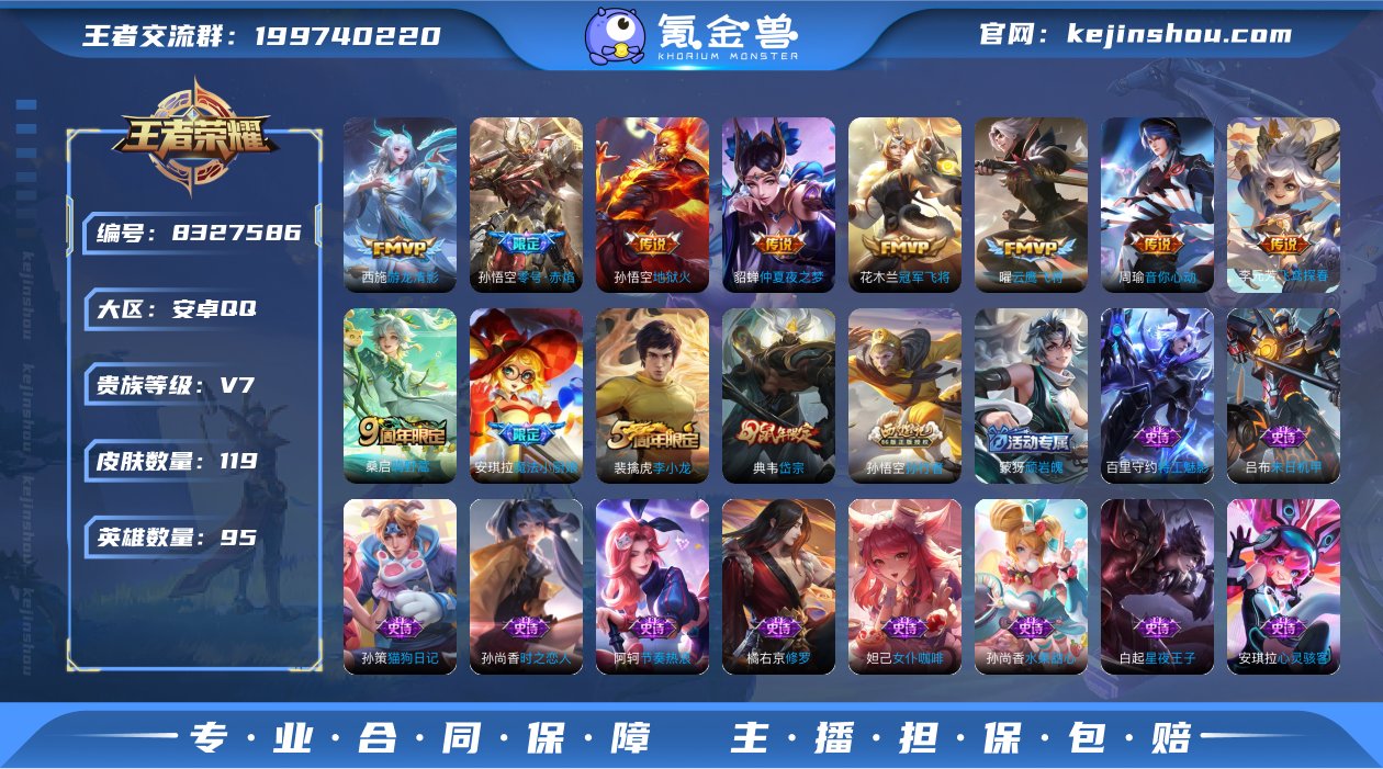 119皮肤 9传说 岱宗 零号赤焰 魔法小...
