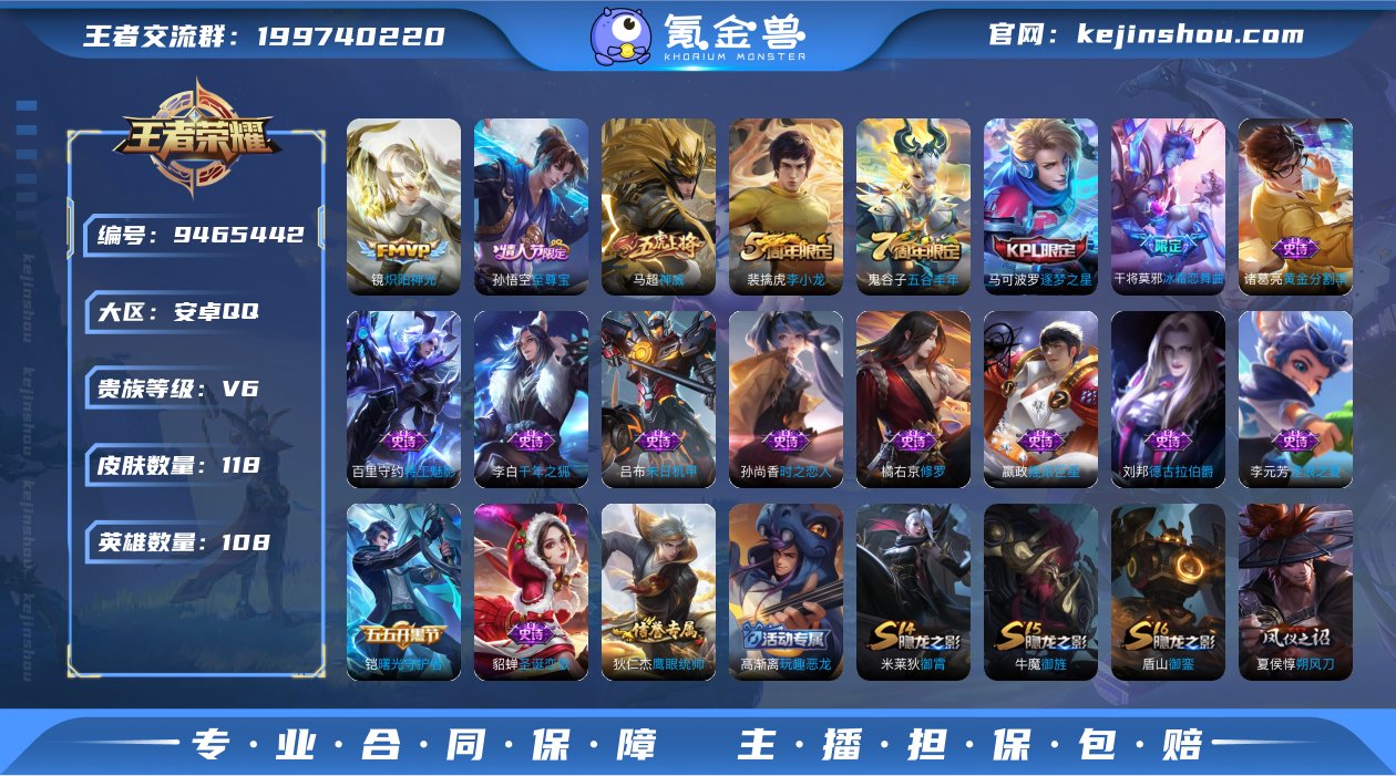 贵族V6 传说皮肤1 史诗皮肤23 皮肤数...