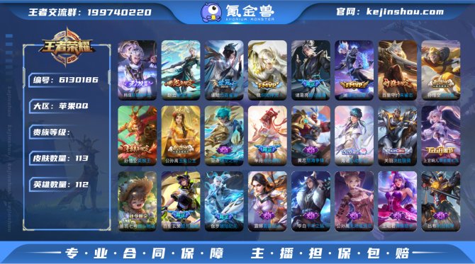 XYH417【113皮肤1无双韩信 5传说...