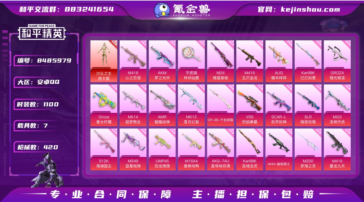 实名: 可修改 时装数: 1100 载具数...