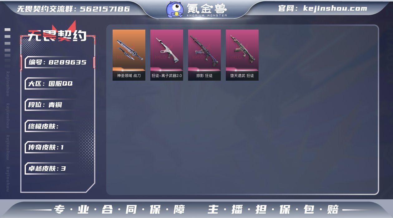 段位: 青铜 近战武器皮肤: 神圣领域 战...