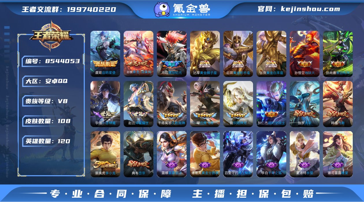 实名: 可修改 贵族等级: V8 英雄数:...