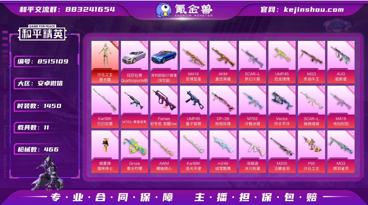 实名: 可修改 时装数: 1450 载具数...