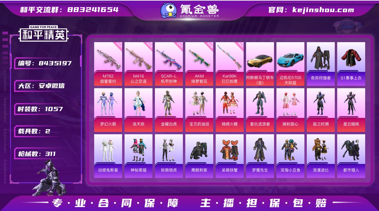 实名: 可修改 时装数: 1057 载具数...