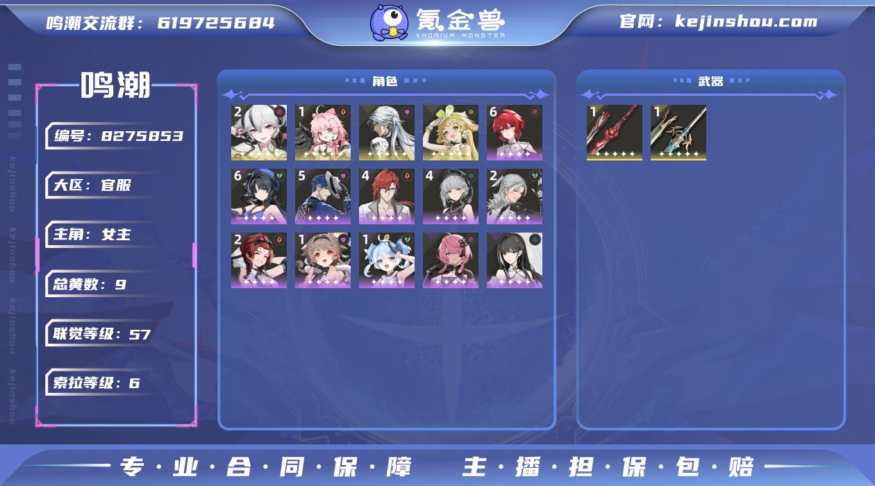 总黄数: 9 联觉等级: 57 拥有五星共...