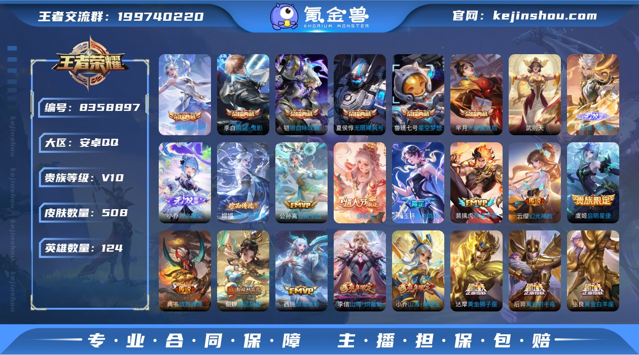 【WZ3445】贵族10/皮肤508/典藏...