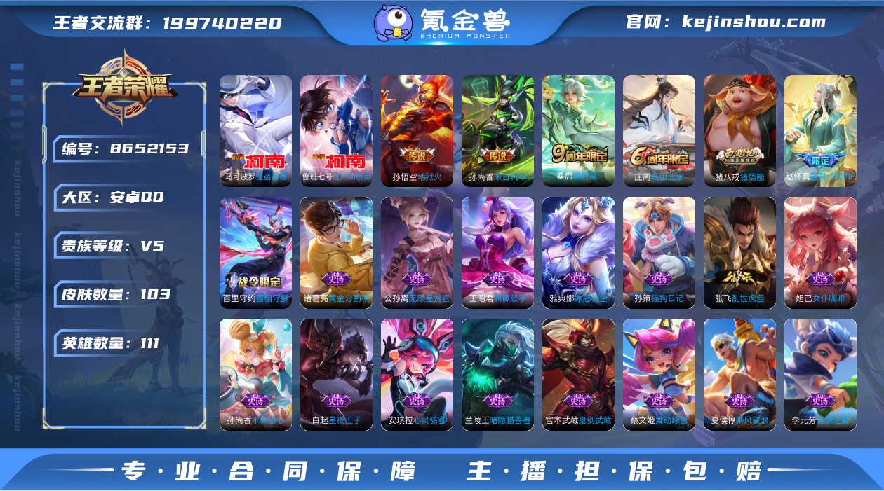 实名: 可修改 贵族等级: V5 英雄数:...