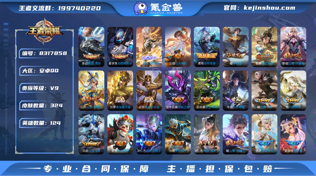 实名: 可修改 贵族等级: V9 英雄数:...