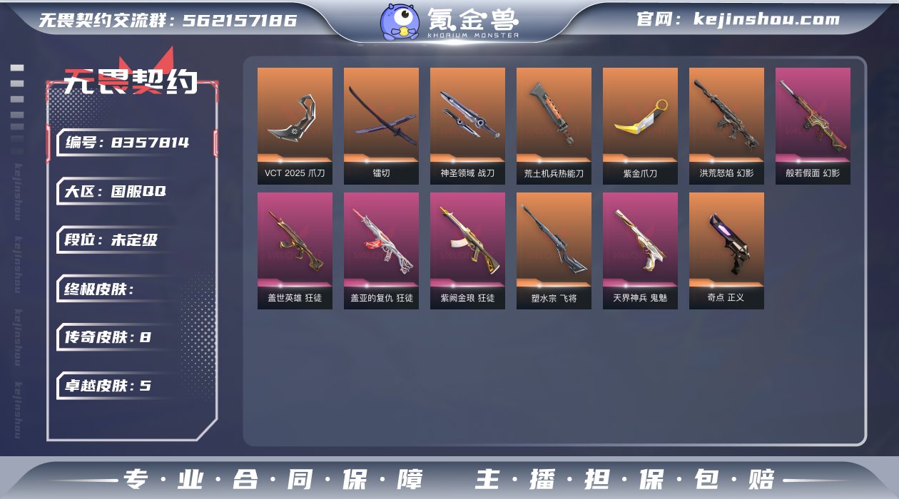 "亮点：多T0主战刀皮性价比成品号
刀皮：...