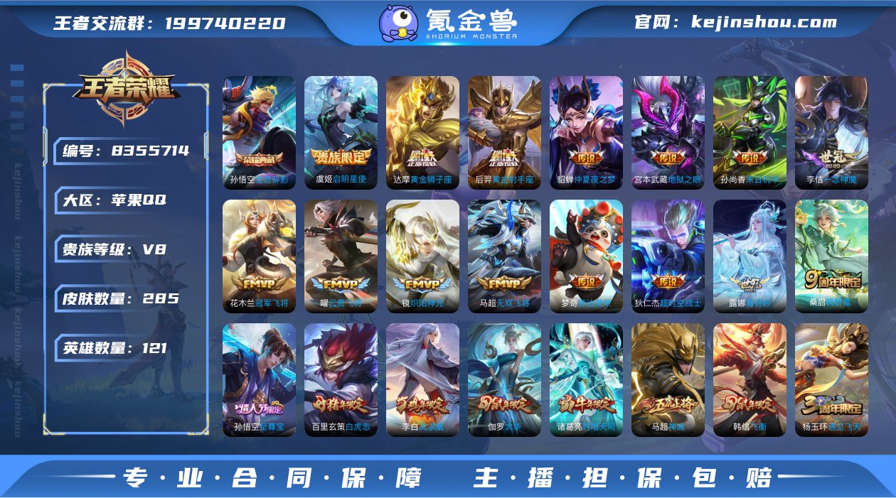 实名: 可修改 贵族等级: V8 英雄数:...