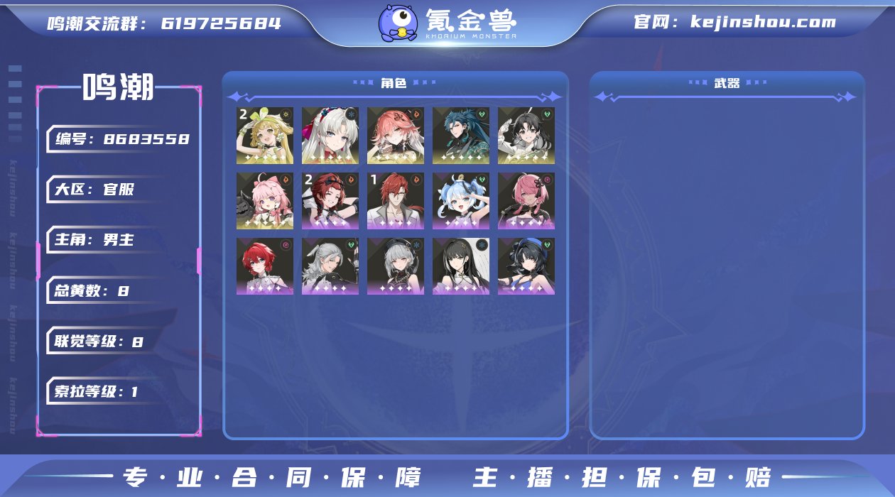 总黄数: 8 联觉等级: 8 拥有五星共鸣...