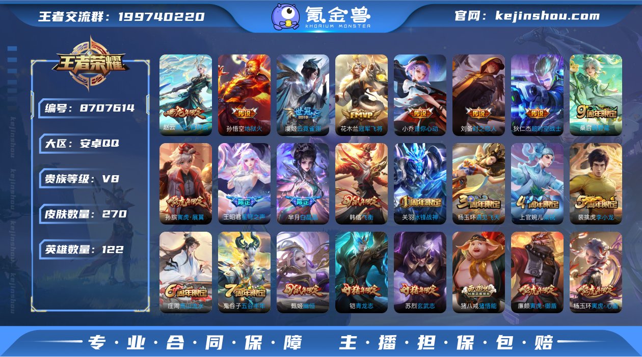 DYW1843亏本出【270皮肤V8 13...