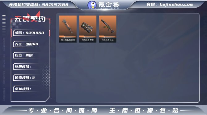 段位: 青铜 近战武器皮肤: 拳套-双城之...