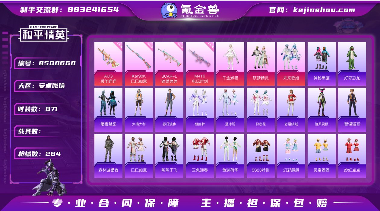 实名: 可修改 时装数: 871 枪械数:...