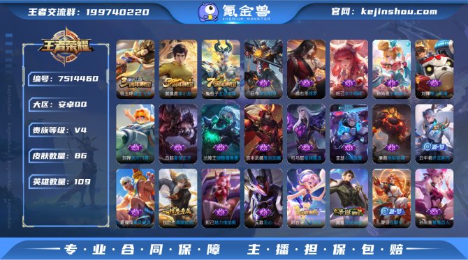 109英雄86皮肤25史诗31限定