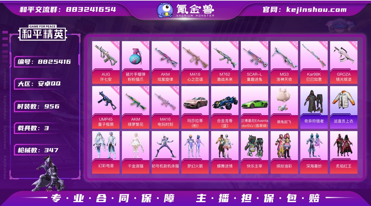 实名: 可修改 时装数: 956 载具数:...