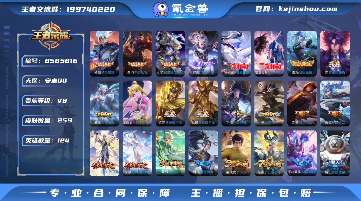实名: 可修改 贵族等级: V8 英雄数:...