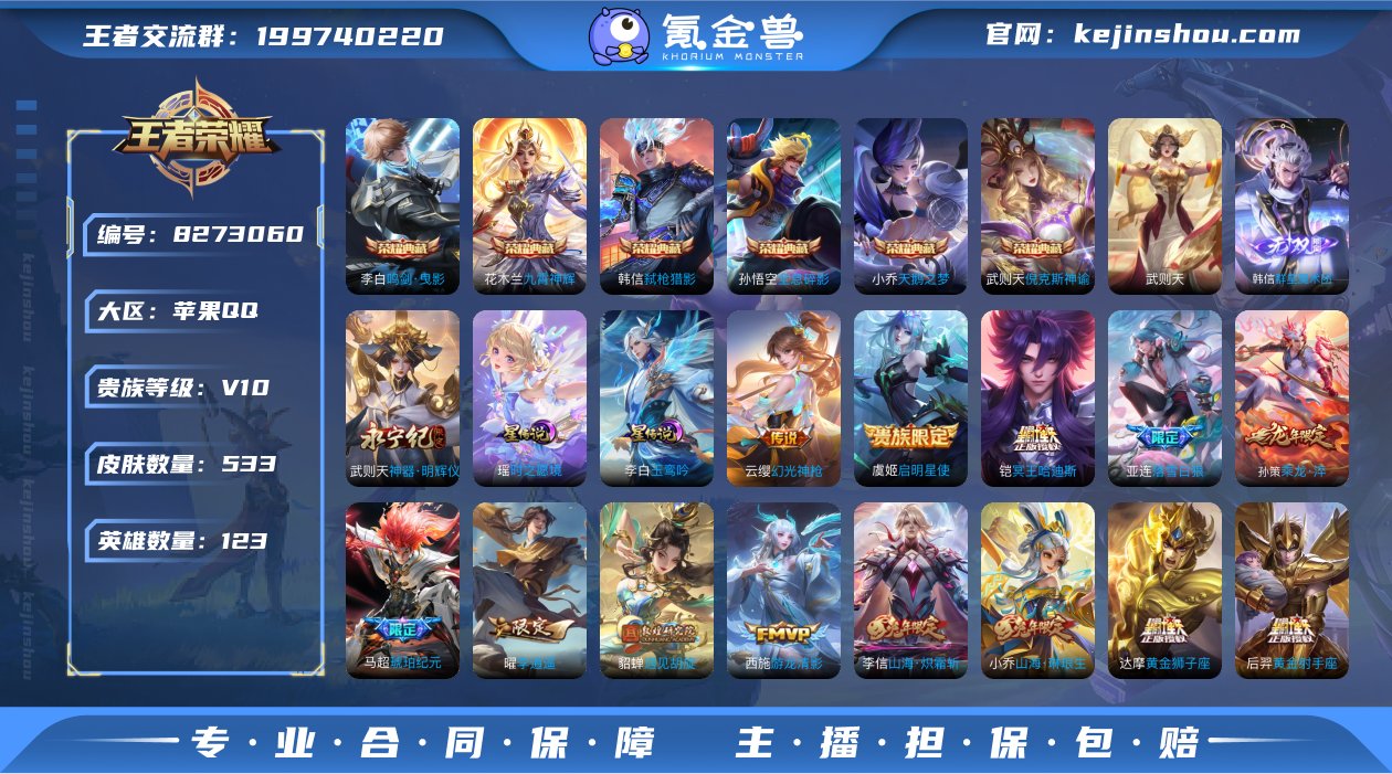 V10 533皮肤7典藏2无双83传说 连...