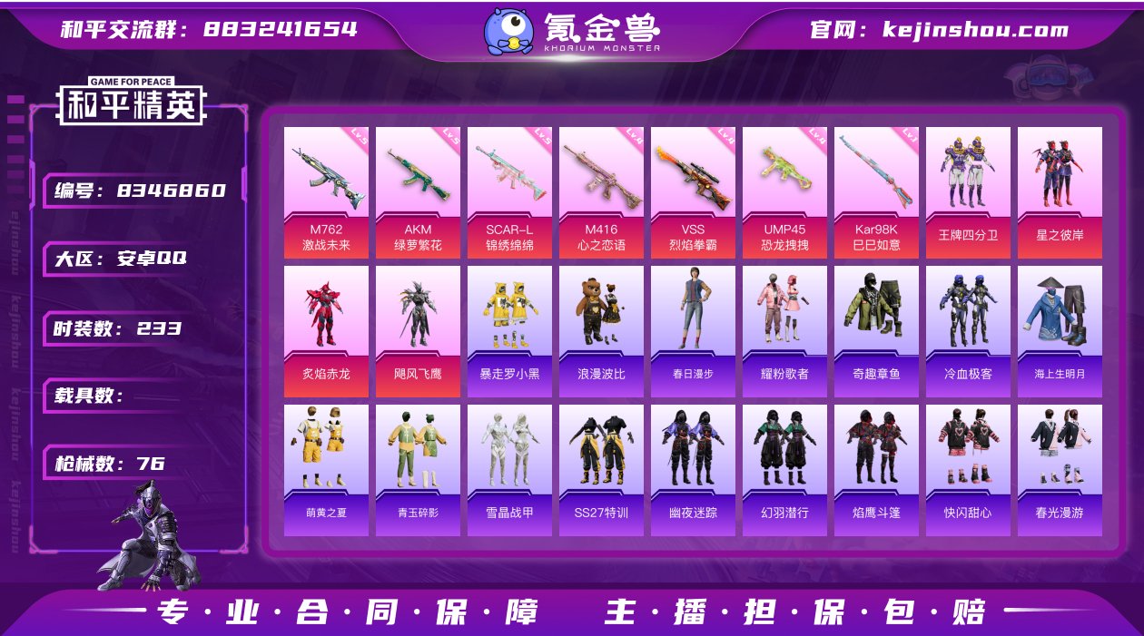 实名: 可修改 时装数: 233 枪械数:...
