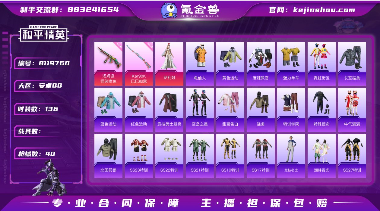 实名: 可修改 时装数: 136 枪械数:...