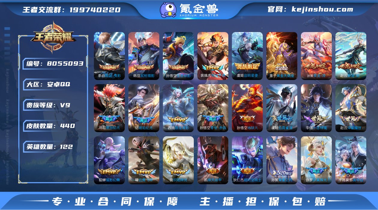 实名: 可修改 贵族等级: V9 英雄数:...