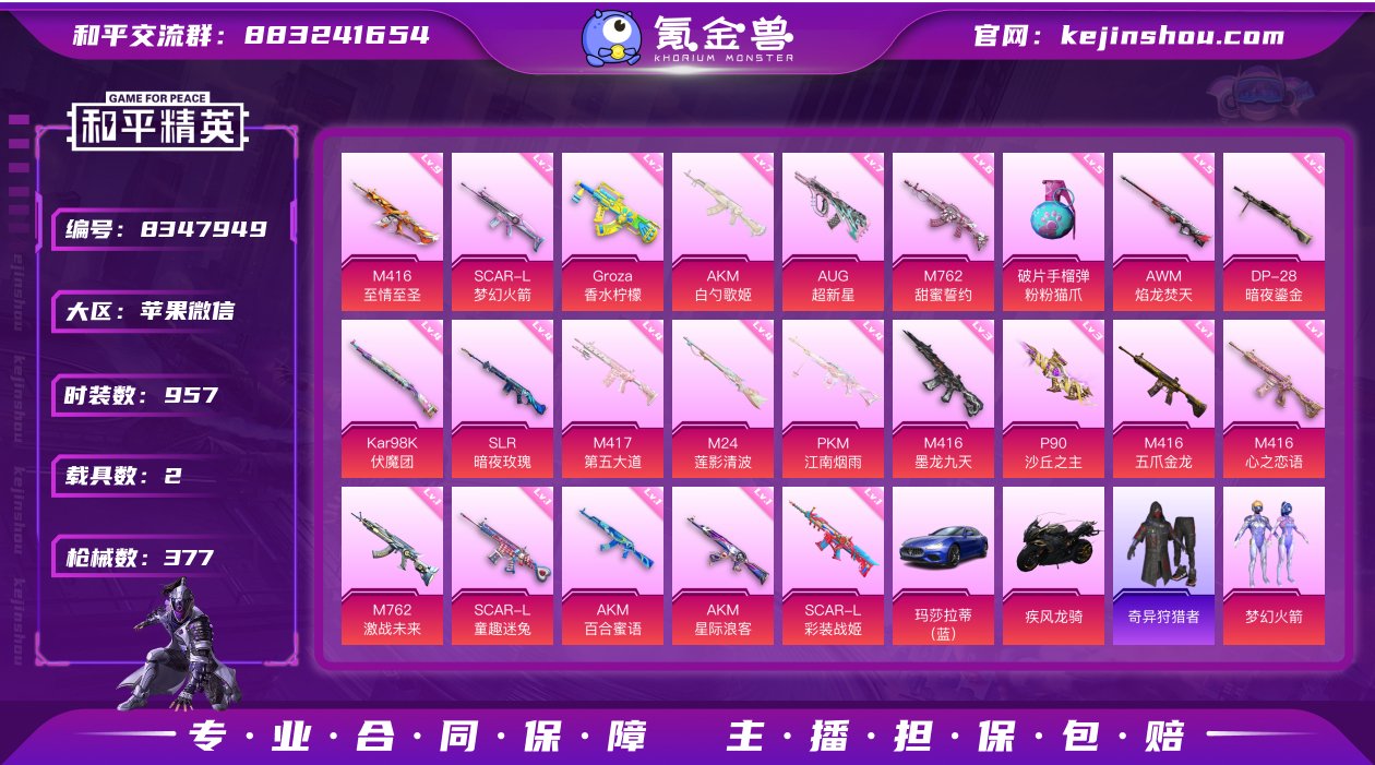 31粉装 23特效枪 2载具 16印记 可...